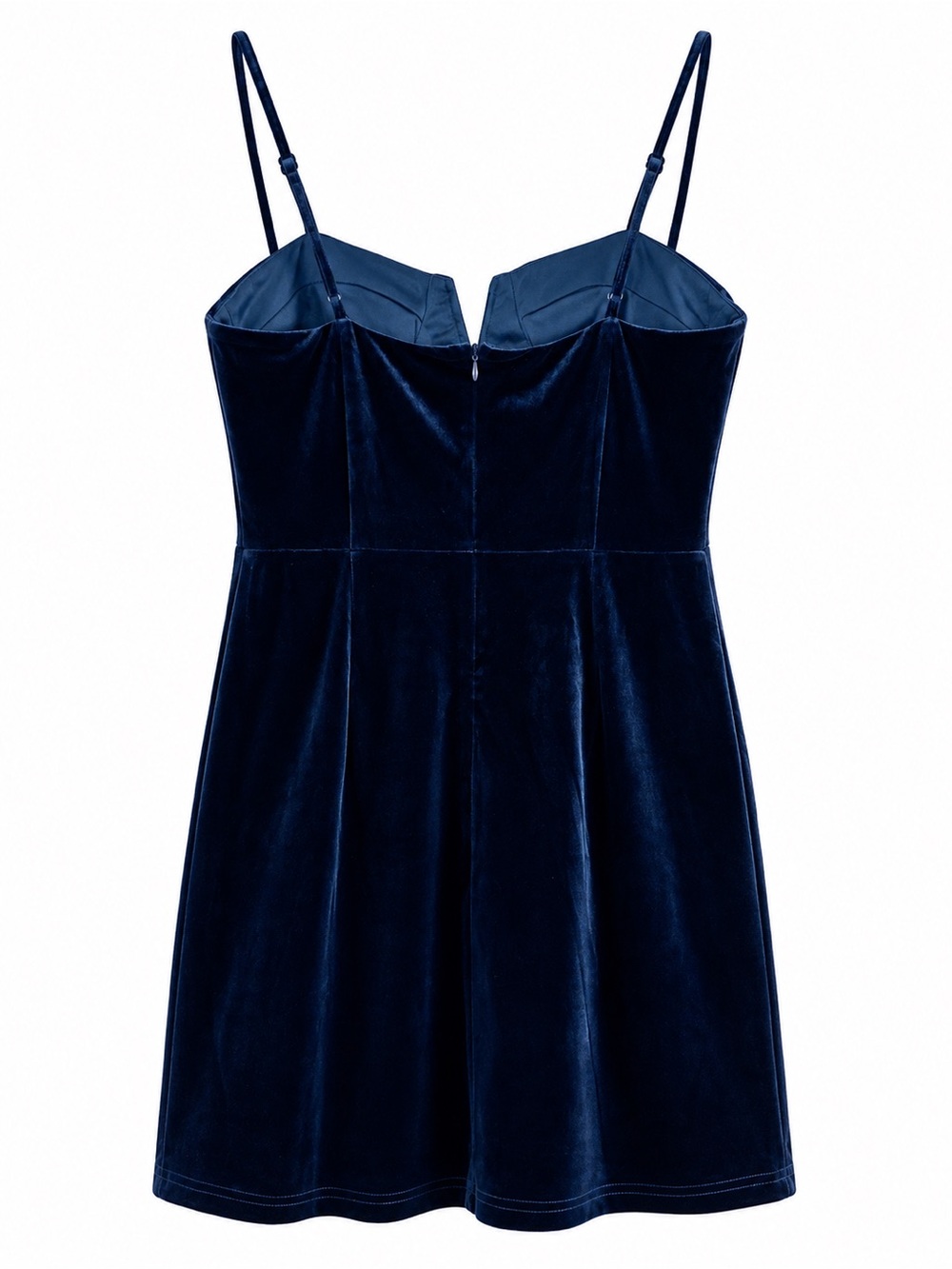 Lulus Josy Navy Blue Velvet Bodycon Mini Dress - L - Picture 3 of 9